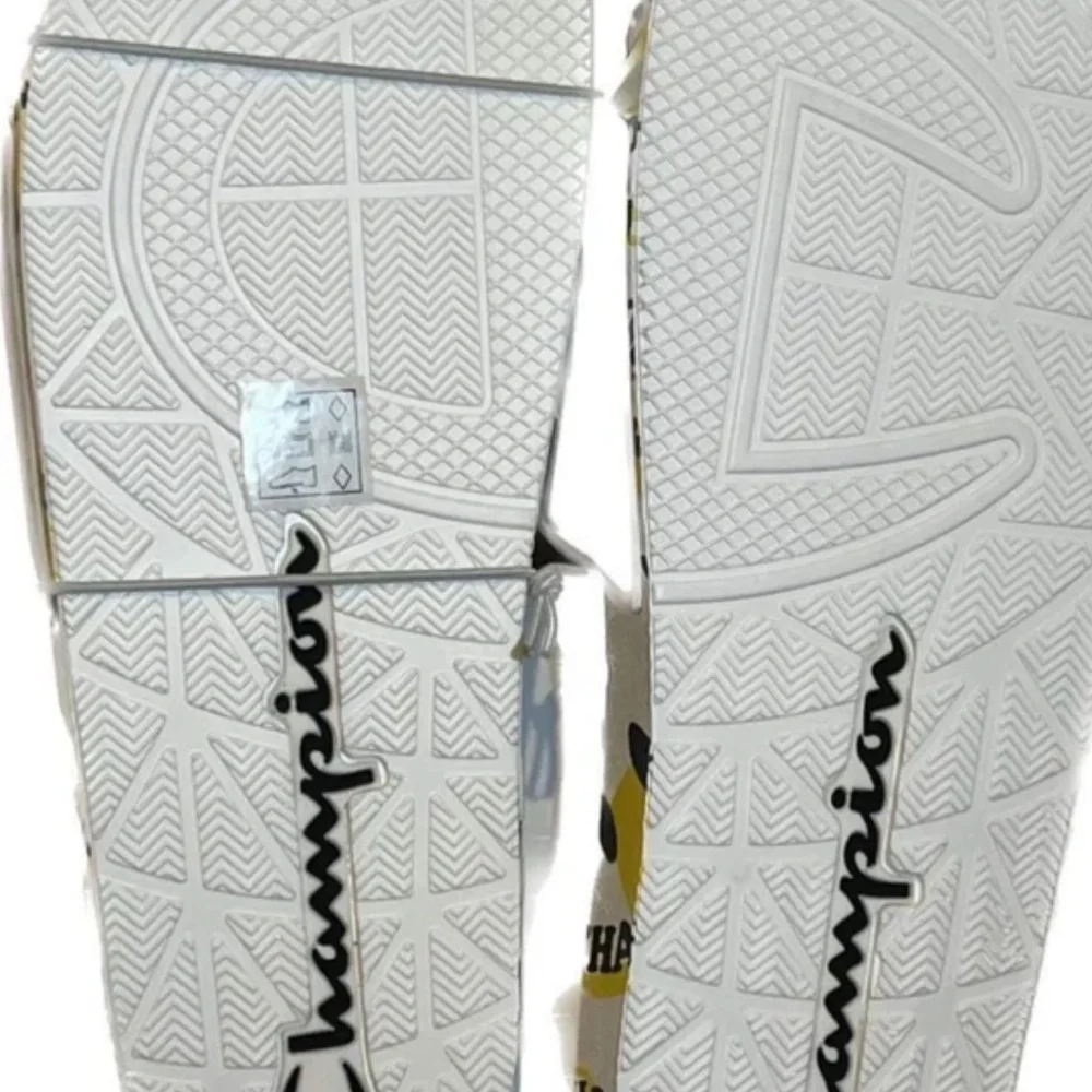 Champion Slides Shoes Mens Size 12 White Yellow‎ Happy Face Summer Sandals NEW